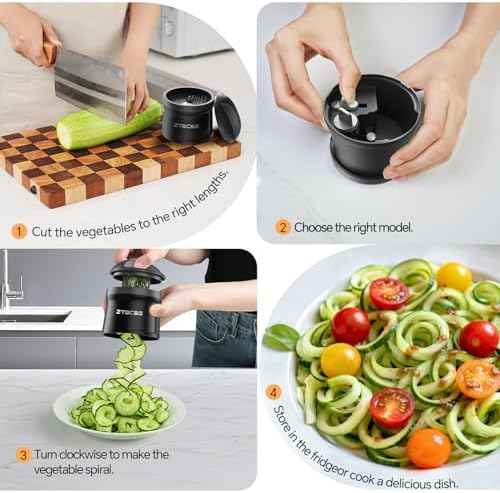 5-in-1 Safe Vegetable Mandoline Slicer, Adjustable Thickness
