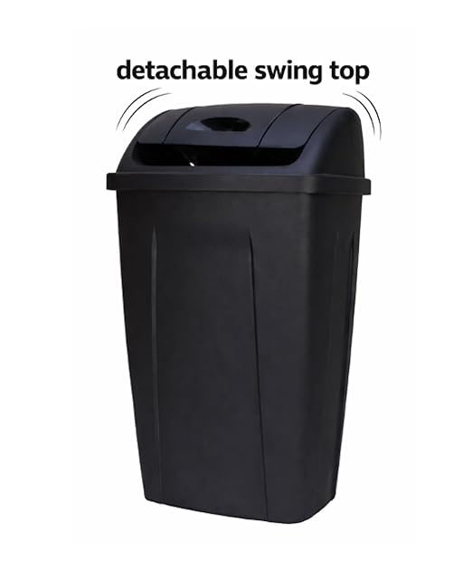 13 Gallon Kitchen Trash Can, Durable Plastic Waste Bin - Image 4
