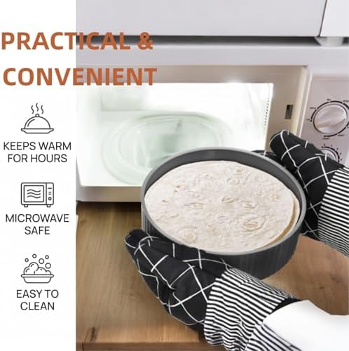 Covzoe 2 Pack Tortilla Warmer, 8.5 x 2.5 Inch Tortilla Holder with Lid