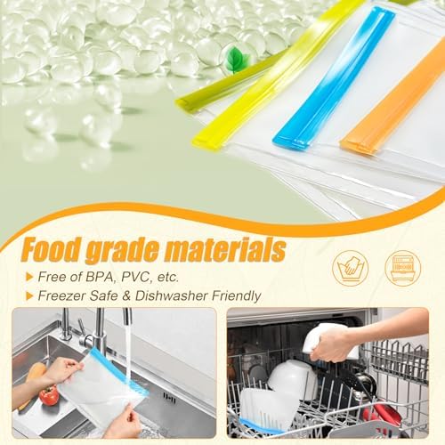 30 Pack Reusable Silicone Food Storage Bags, 4 Size Leak proof