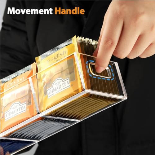 FUCDTEFC Tea Bag Organizer, Small Clear Tea Bag Holder for Drawer