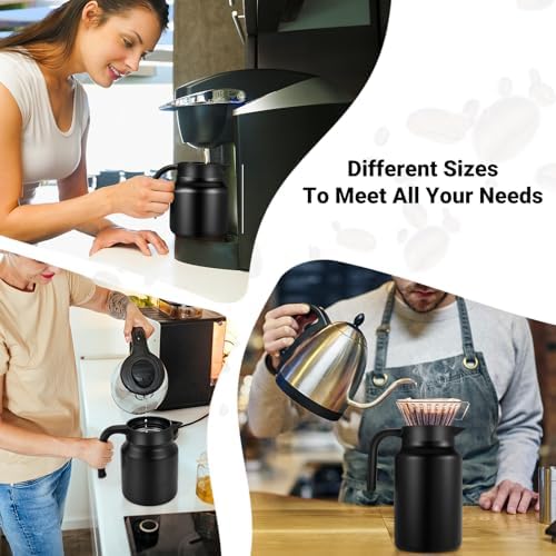 Small Insulated Coffee Carafe, 27 oz, Keeps Hot for 12H, Black