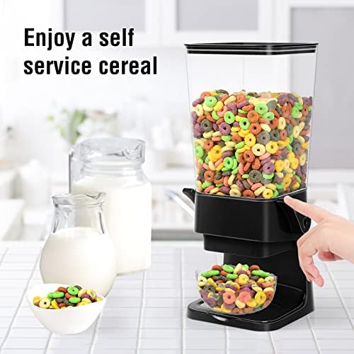 Cereal Dispenser Countertop Dual Dry Food Dispenser (Black,1PC)