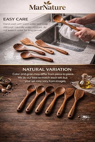 6-Piece Teak Wood Kitchen Utensil Set