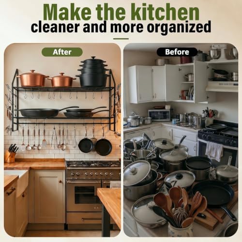 Nuanchu 39.4'' Large Pot Rack Wall Mounted 150lb High-capacity
