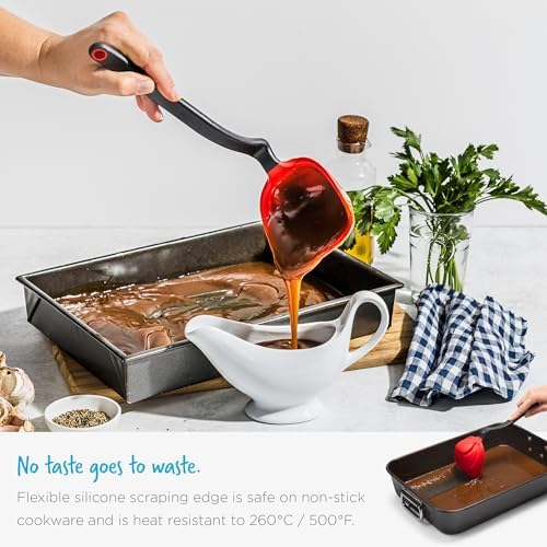 Dreamfarm Strain & Serve Set | Fladle Fold-Flat Silicone Ladle with