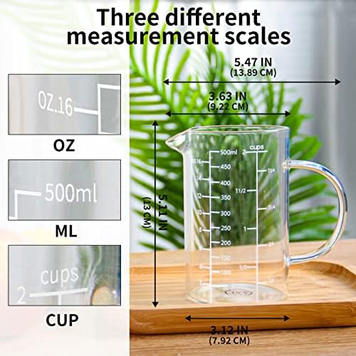 77L 2 Cup Glass Measuring Cup (0.5L), High Borosilicate Glass