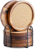 WLWNWFT Wood Cork Coasters for Drinks Absorbent with Holder, WLWNWFT