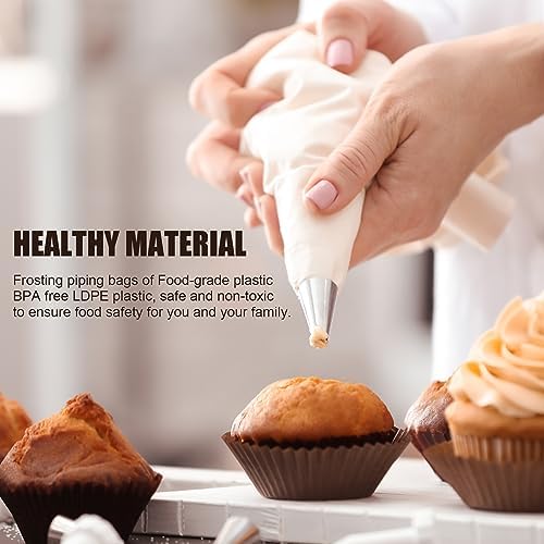 Piping Bags and Tips Set, 100PCS 16 Inch Pastry Bags, Icing Bags