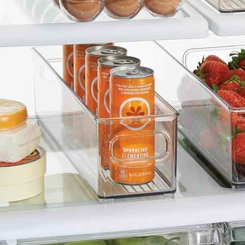 iDesign Stackable Fridge Bin with Handles, Set of 2, Clear