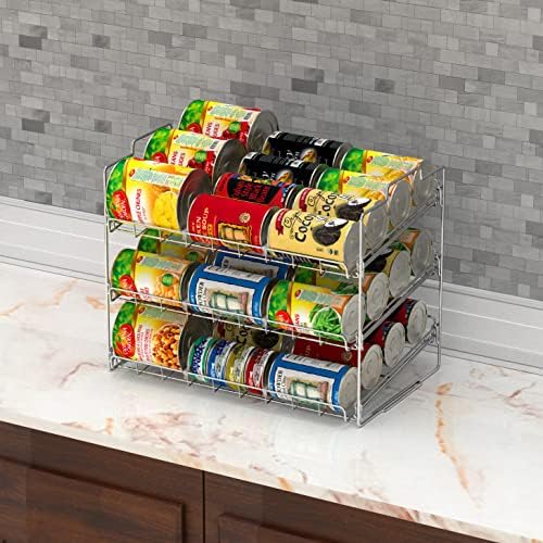 Deco Brothers Stackable Can Rack Organizer Holds Up to 36 Cans, Chrome