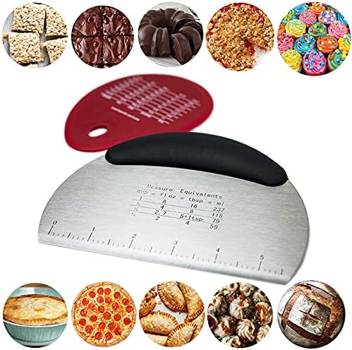 HUJI Stainless Steel Pastry Cutter Chopper Bench Scrapper And Silicone