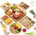 23 pc Charcuterie Board Gift Set, Bamboo, Large, 6 Trays, Knives