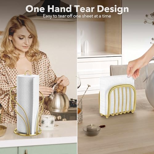 Paper Towel Holder Countertop, Stainless Steel Paper Towel Roll Holder