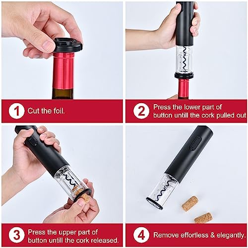 Electric Wine Opener, Automatic Corkscrew with Foil Cutter, Cool Home