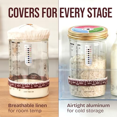 Superbaking 34oz Glass Sourdough Starter Jar
