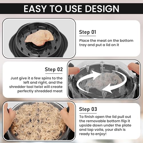 Chicken Shredder Tool Twist – Large Chicken Breast Shredder & Grinder