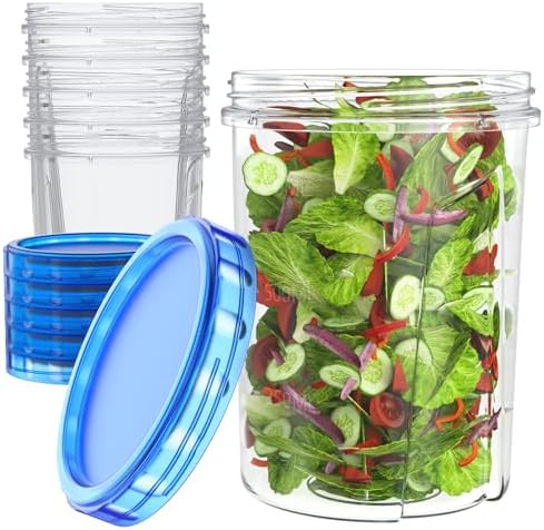 HOMETALL [32 oz 6 Pack] Food Storage Freezer Containers
