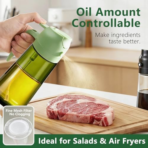 2-Pack Olive Oil Sprayer and Dispenser Bottle