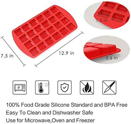 2 Pack Mini Silicone Brownie Pan, 24-Cavity Nonstick Brownie Molds