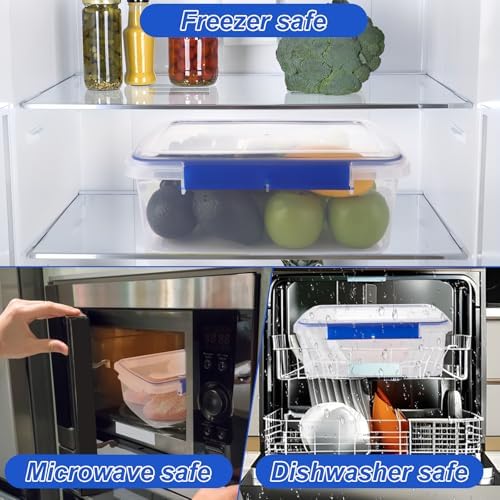 2 Pcs Large Food Storage Containers with Airtight Lid, 5.5L Reusable