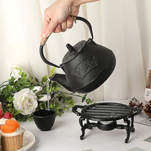 Sumnacon Round Tea Warmer Cast Iron Tea Pot Warmer with Tealight