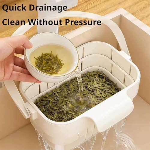 Foldable Hanging Sink Drain Basket,2026 Stretchable Kitchen Colander