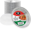 Klex 8" Round Aluminum Foil Pans with Clear Dome Lids for Cooking