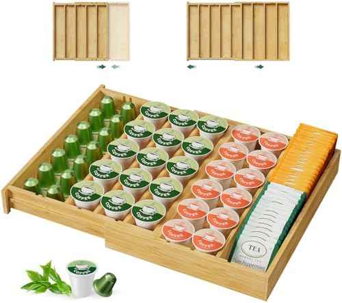EsLuker.ly Coffee Pod K Cup Holder Organizer for Drawer Insert Counter