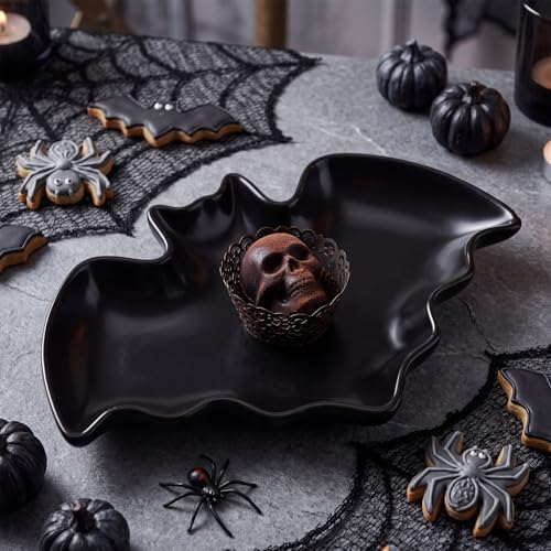 Domensi Bat Spoon Holder for Stove Top Ceramic Goth Spoon Rest for