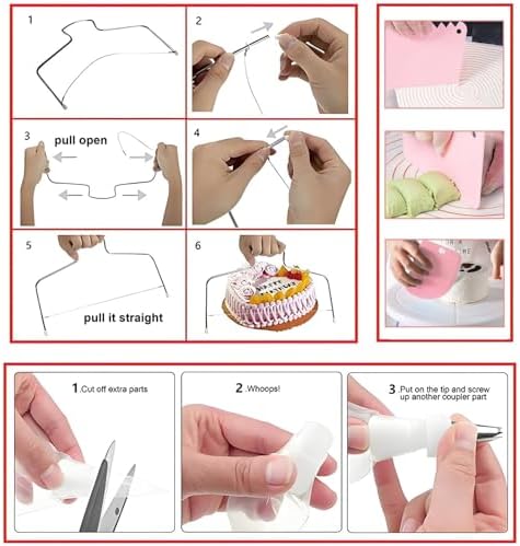 ANSLYQA Cake Decorating Kit, 298 Pcs Baking Tools (Pink)