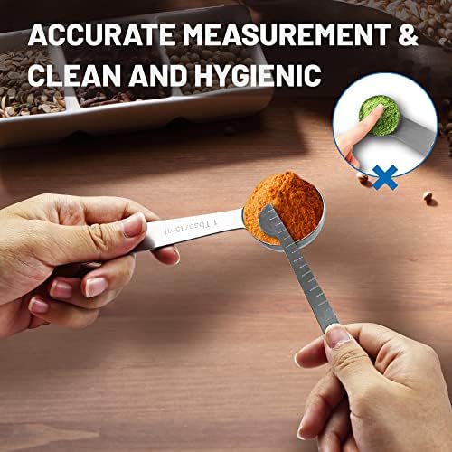 Measuring Spoons, 8-Piece Heavy Duty Stainless Steel Measuring Spoons