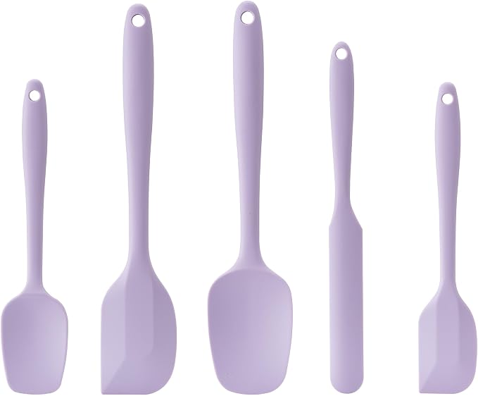 Silicone Spatula Set, 5 Piece Food Grade Rubber Spatulas by Hoewina