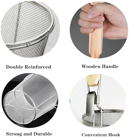 2 Pieces Pasta Strainer Basket Stainless Steel Fine mesh Pasta