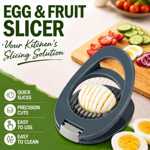 NOVANO Egg Slicer for Hard Boiled Eggs, Multi Function Stainless Steel