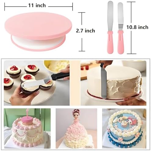 ANSLYQA Cake Decorating Kit, 298 Pcs Baking Tools (Pink)