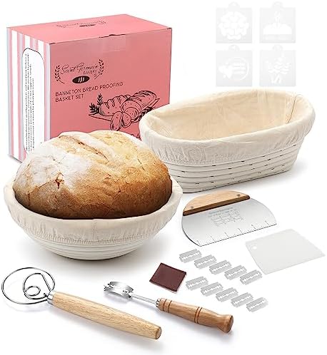 Saint Germain Bakery Premium Round Bread Banneton Basket with Liner