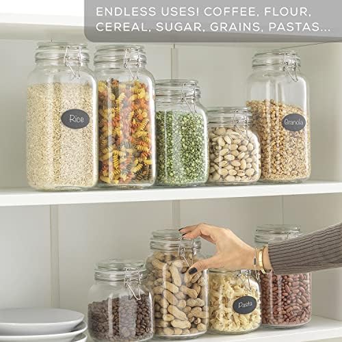 JoyJolt Airtight Glass Jars with Lids Set of 3. 78oz Glass Jar with