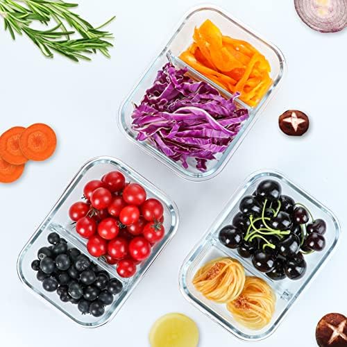 M MCIRCO 5-Pack 36 oz Glass Meal Prep Containers with Lids