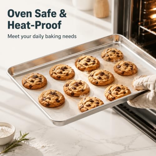 TeamFar Baking Sheets Set of 3, 16x12x1 inch Cookie Sheet Baking Tray