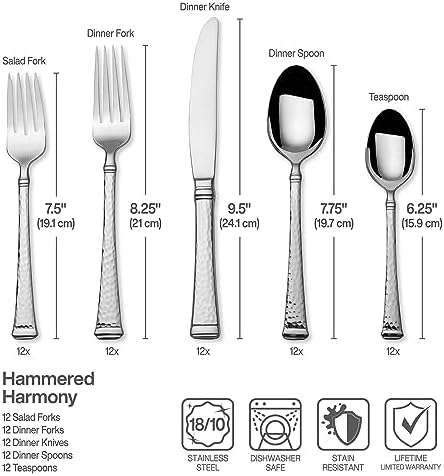 Mikasa Virtuoso 18/10 Stainless Steel Silverware Set, 65-Piece Cutlery