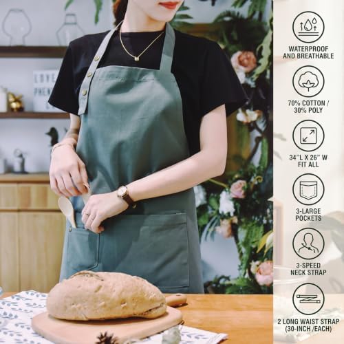 Art & Kitchen Apron for Painting Pottery Cooking, Waterproof