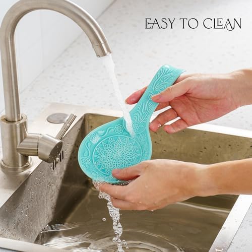 Ceramic Spoon Rest, 9 Inches Large Spoon Holder for Kitchen Counter