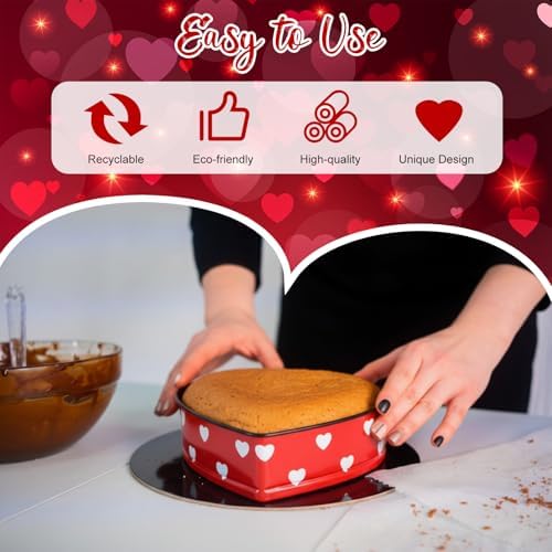 LemonRoad 3 Pcs Valentines Heart Springform Cake Pan 5, 6, 7 Inches
