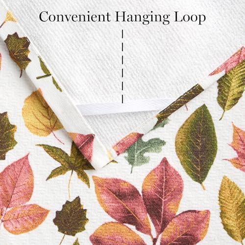 Martha Stewart Autumn Harvest Falling Leaves Kitchen Towel 3-Pack Set