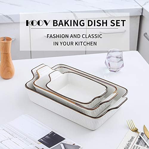 KOOV Ceramic Baking Dish Set, 9 x 13 Inches, 3-Piece