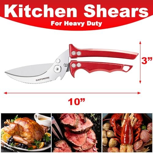 Heavy Duty Poultry Scissors - All Purpose Kitchen Shears for Chicken