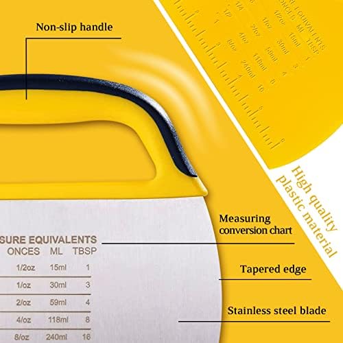 YGDZ Dough Scraper Chopper 2 Pcs, Stainless Steel Dough Cutter With