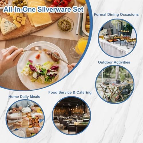 BEWOS Silverware Set for 4-20 Piece Stainless Steel Flatware Set with