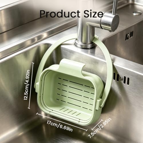 Foldable Hanging Sink Drain Basket Colander for Kitchen,White